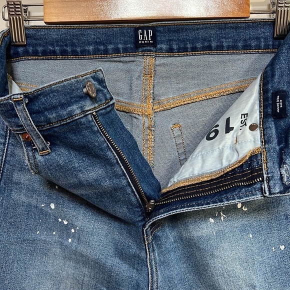 GAP DENIM‎ TRUE SKINNY HIGH RISE PAINT/ INK SPLASHED DISTRESSED SIZE 4/27R - Picture 8 of 15